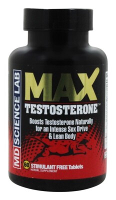 Men's Max Testosterone Boost Sex ENHANCER & Lean Body 60 pills - MD Science Lab
