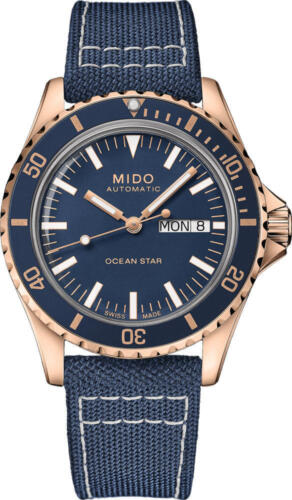 Pre-owned Mido Ocean Star Tribute Blue Dial Automatic Men's 40.5 Mm Watch M0268303804100