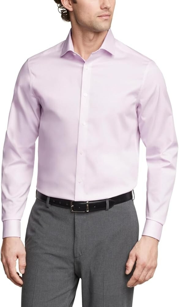 Calvin Klein Steel Plus Regular Fit Modern Pin Cord Dress Shirt Men's 17 32-33 - Picture 1 of 16