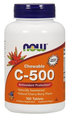 Now Foods C-500 Жевательная вишня 100 Жевательная