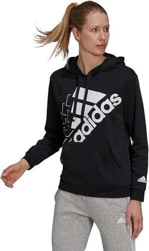 Женская толстовка с расклешенным логотипом Adidas Love, черный/белый
