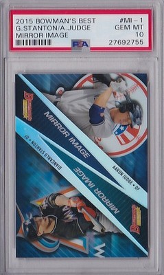PSA 10 AARON JUDGE GIANCARLO STANTON ROOKIE CARD 2015 BOWMAN BEST MIRROR IMAGE