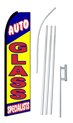 Auto Glass Specialists Extra Wide Swooper Flag Kit