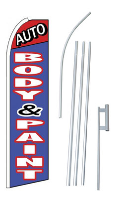 Auto Body & Paint Extra Wide Swooper Flag Bundle