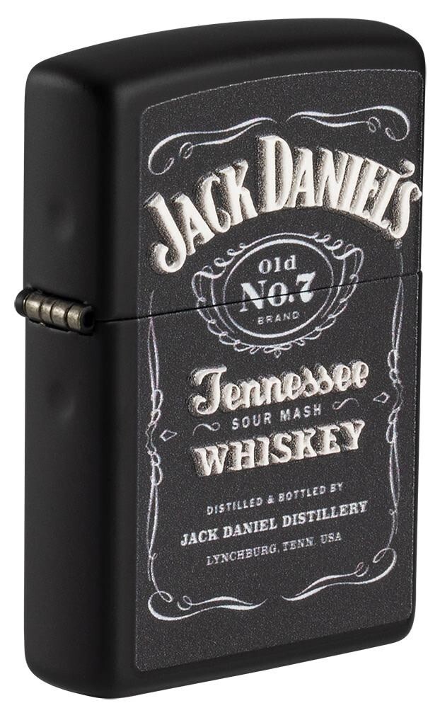 Zippo 49281, Jack Daniels Tennessee, текстурный принт, черная матовая зажигалка