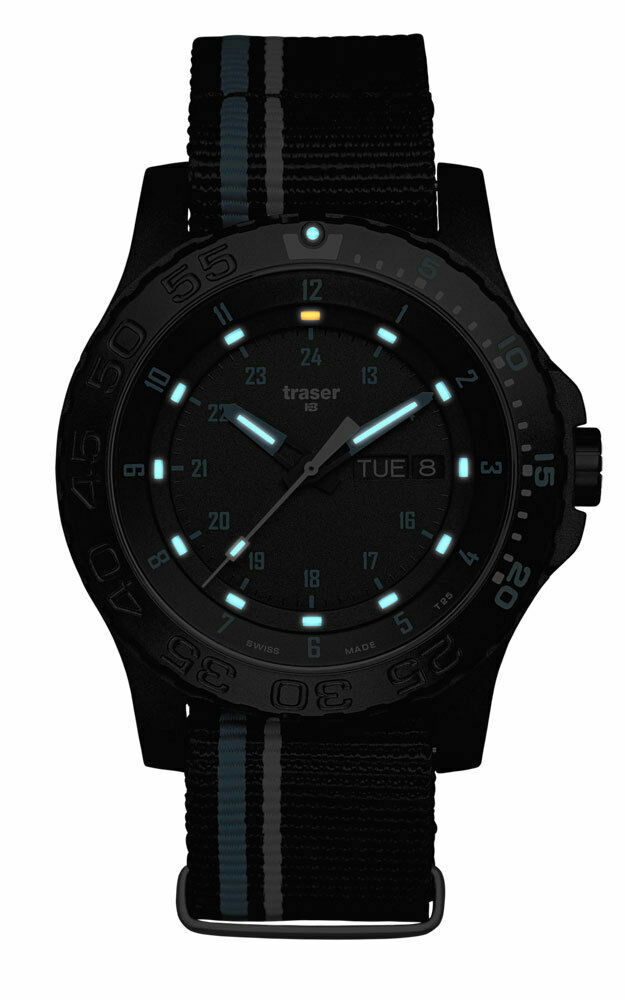 Pre-owned Traser H3 P66 Blue Infinity Watch Art.4155 5/16-1 25/32in - 20 Atm - Fabric Band