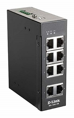 D-Link DIS 100E-8W Unmanaged Switch 8 x 10/100 DIN Rail Mount Wall Mount DC Volt