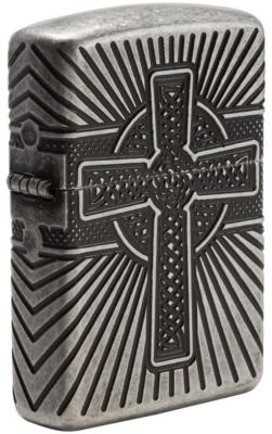 Zippo Windproof Armor Celtic Cross Lighter, All Sides