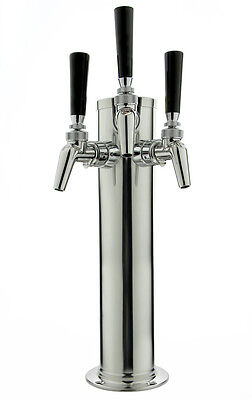 Kegco DT145-3S-630 14'' Polished Stainless 3-Faucet Tower - Perlick Faucets