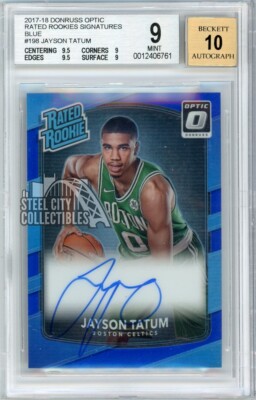 Jayson Tatum 2017-18 Panini Donruss Optic Blue Auto Rookie