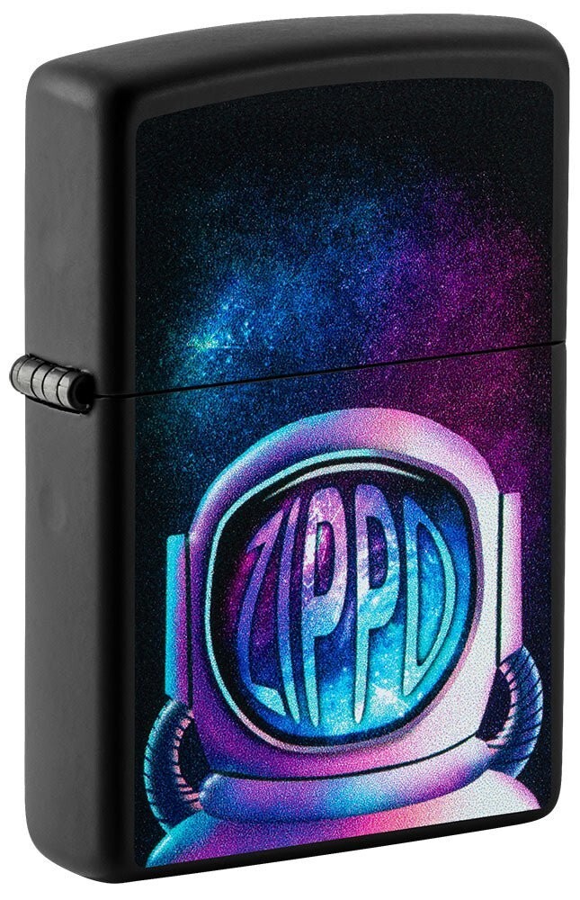 Zippo 49773, дизайн шлема астронавта, черная матовая зажигалка