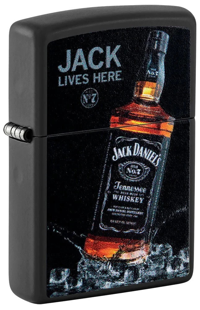 Zippo 48290, виски Jack Daniels Tennessee, черная матовая зажигалка