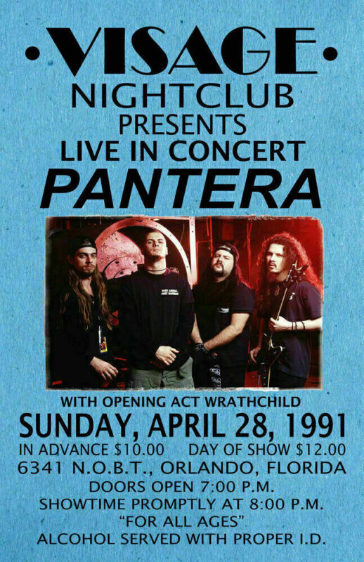 PANTERA REPLICA 1991 CONCERT POSTER