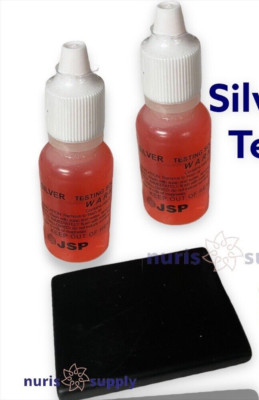 Silver Testing Kit 3 Solutions Acid with Scratch Stone