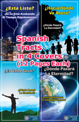SPANISH Gospel Tracts-40 PK in 4 Covers, 12 Pgs Ea. POWERFUL & EFFECTIVE TRACTS!
