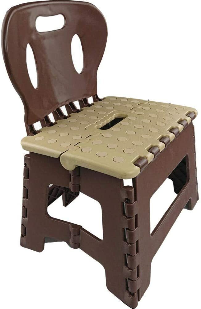 Sgabello Sedia PVC Con Schienale Richiudibile Pieghevole Campeggio 29x24x23 idea