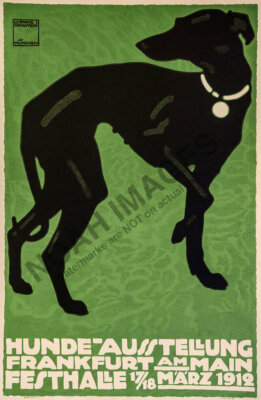 Frankfurt vintage german dog show poster 12x18