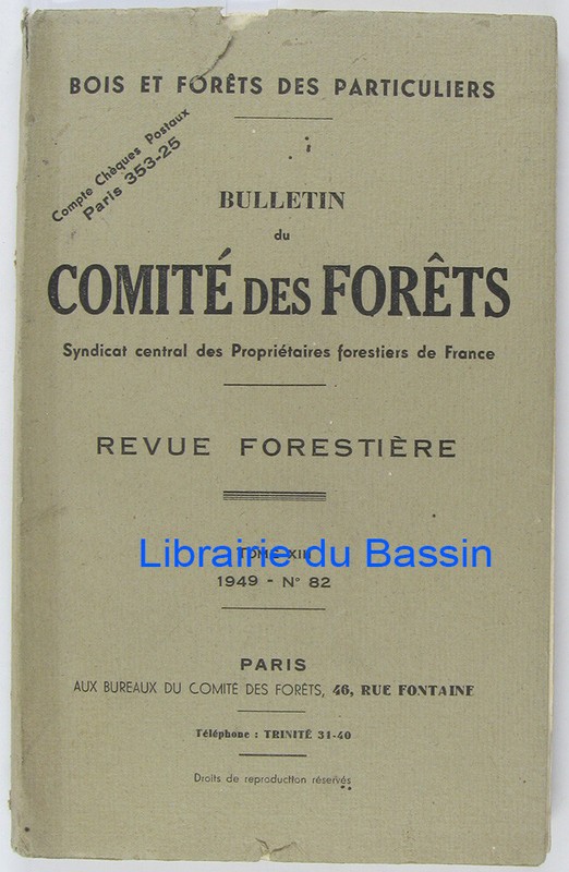 Revue ForestiÃ¨Re NÂ°82 Voyage Ã©Tude Darney-Martinvelle ChÃ¢Teau De BourlÃ©Mont 1949