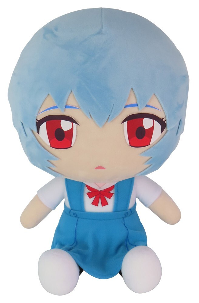 Evangelion EVA Anime Large Sitting Plush Toy Doll Rei Ayanami Uniform #471942