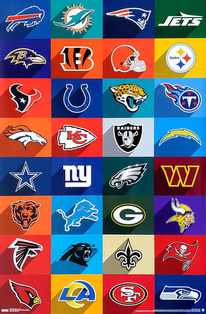 NFL Football Universe ALL 32 TEAM LOGOS Official 22x34 WALL POSTER