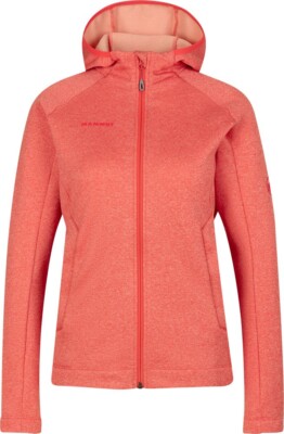 MAMMUT Womens Red Nair Full Zip Hooded Fleece Jacket Ladies Size Large NEW