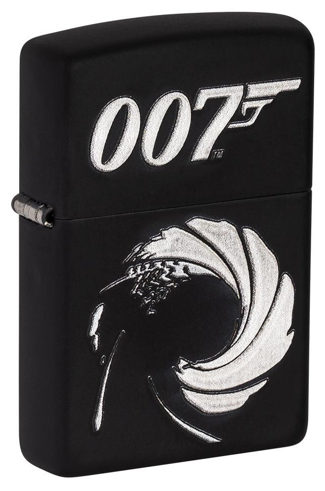 Zippo 49329 James Bond 007 Зажигалка с рельефным дизайном, черная матовая отделка