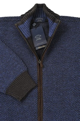 Pre-owned Paul & Shark Jacket Men's S Blue Virgin Wool Checkered