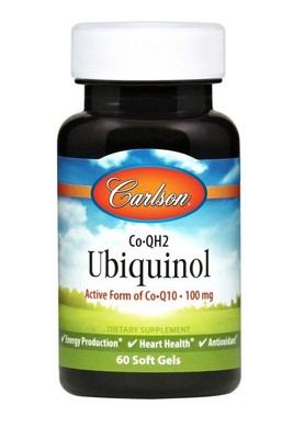 Carlson Laboratories CO QH Унбихинол 100 мг 60 мягких желатиновых капсул