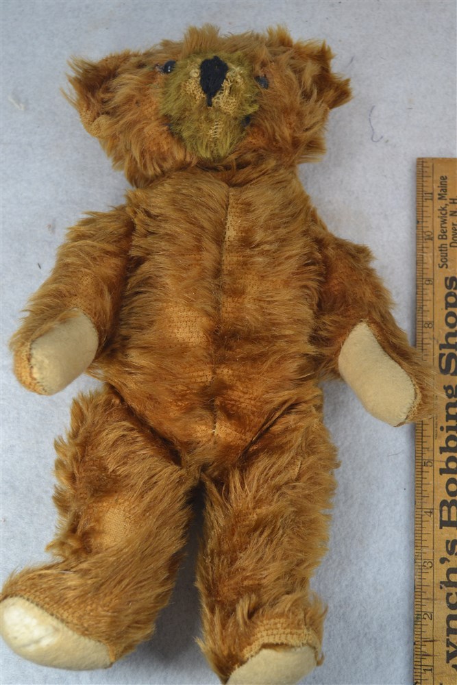 antique bear mohair teddy stuffed bear 14 in. jointed brown rust  original