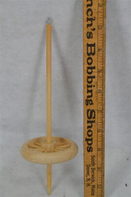 spinning yarn drop spindle 9.5'' long hand made wood original 