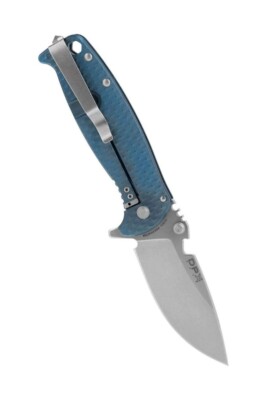 DPx Gear HEST F Framelock Blue Titanium Drop Point Folding Pocket Knife - DPHSF