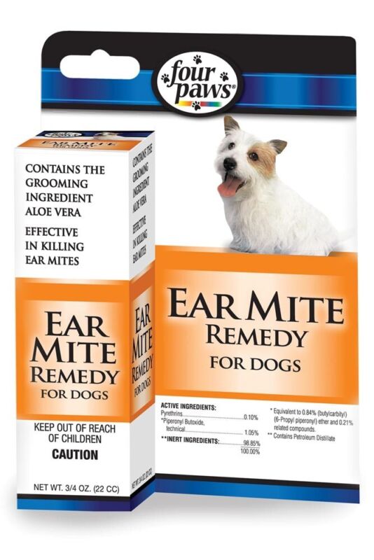 Four Paws Aloe Ear Mite Pyrethrin Treatment for Dogs 0.75 ounce
