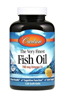 Carlson Laboratories Very Finest Fish Oil со вкусом лимона, 120 мягких капсул