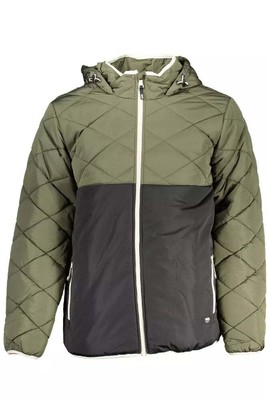 Pre-owned Vans Classic Green Hooded Jacket With Logo Accent