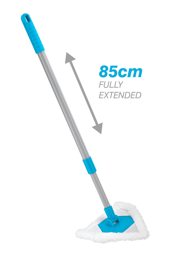 Telescopic Mop Microfibre Mop Triangle Bathroom Shower Tile Glass