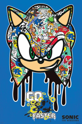 SONIC - GO FASTER POSTER - 24x36 - VIDEO GAME 1641