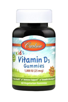 Жевательные резинки Carlson Laboratories Kids с витамином D3, 60 г