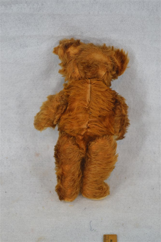 antique bear mohair teddy stuffed bear 14 in. jointed brown rust  original