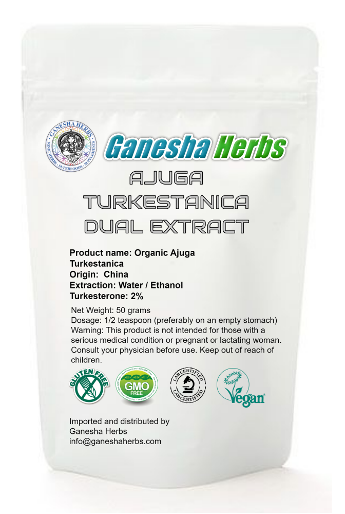  AJUGA TURKESTANICA  HIGH POTENCY DUAL EXTRACT TURKESTERONE 50 GRAMS 