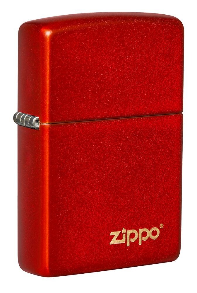 Zippo 49475ZL, зажигалка с логотипом, классическая красная металлическая зажигалка, полноразмерная