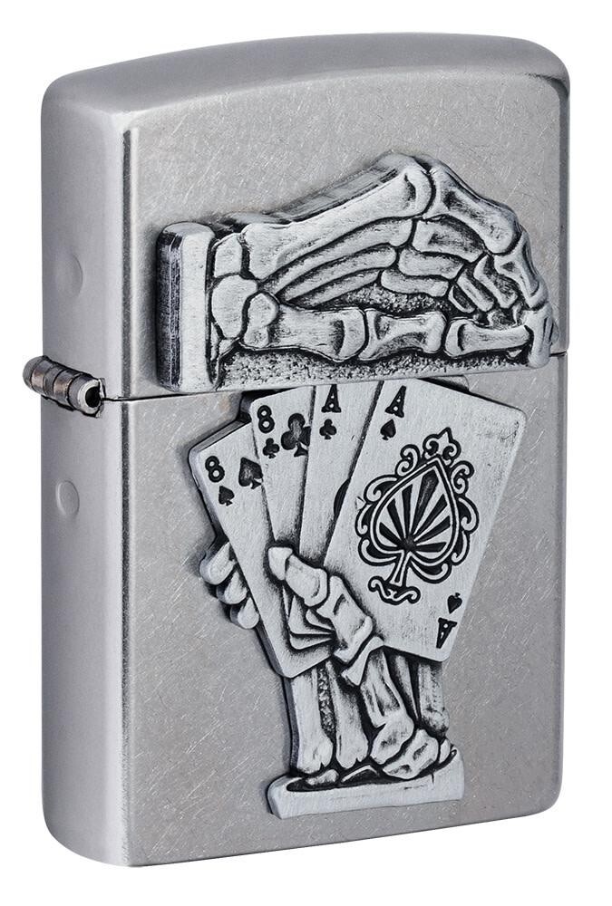 Zippo 49536, дизайн эмблемы-сюрприза в виде руки мертвеца, уличная хромированная зажигалка