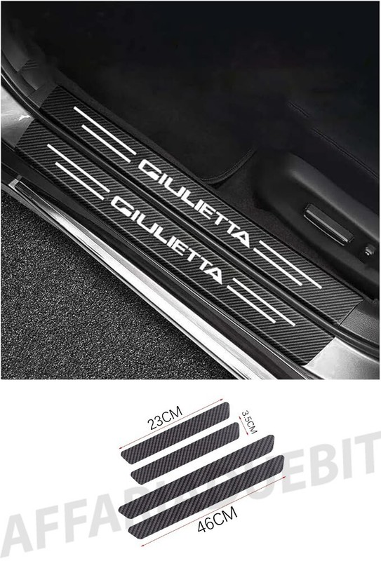 Battitacco Alfa Romeo Giulietta In Carbonio Adesivo Carbon Look 4 Pezzi