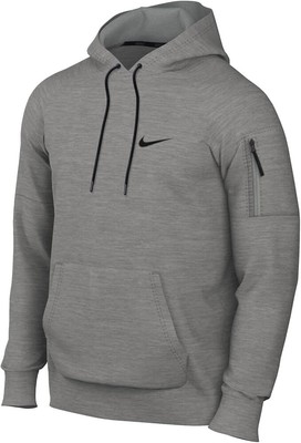 Мужской пуловер для фитнеса Nike Therma Therma-FIT с капюшоном, серый, Маленький