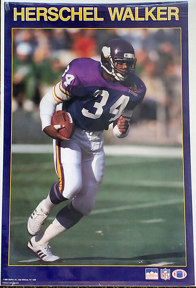 Rare HERSCHEL WALKER 1989 MINNESOTA VIKINGS Starline NFL
