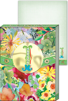 Punch Studio E2 Wildflowers Initials Monogram Mini Pocket Note Pad Choose Letter