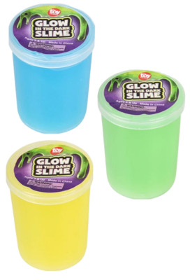 3 Pack Glow In The Dark Slime - Green Blue Yellow Gooey Slime Kids Fun Play