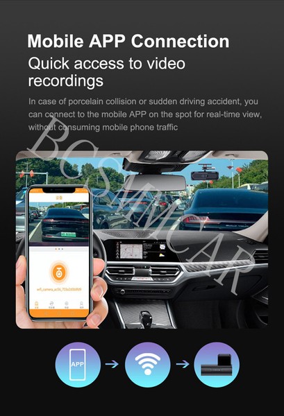3 Channel Dash Cam Three Way Hidden Cam Car Front Rear Dual Lens Recording 2K HD - Image 15