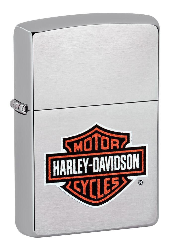 Zippo 200HD-H252, дизайн логотипа Harley Davidson Motorcycles, матовая хромированная зажигалка