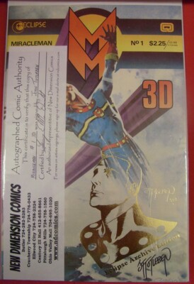 MIRACLEMAN 3D 1 ECLIPSE ARCHIVES GOLD VARIANT COMIC SIGNED TOTLEBEN W/COA 1985