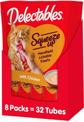 Hartz Delectables Chicken Lickable Wet Cat Treats for Adult & Senior Cats